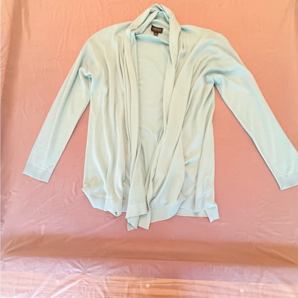 NWOT Carlisle Mint Green Cashmere Open Front Draped Cardigan Size XL MSRP $495 - Picture 10 of 10
